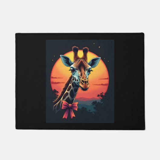 Giraffe Neck wie ein Rollercoaster Run Funny Retro Fußmatte (Vorderseite)