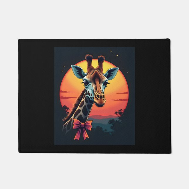 Giraffe Neck wie ein Rollercoaster Run Funny Retro Fußmatte (Vorderseite)