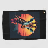 Giraffe Neck wie ein Rollercoaster Run Funny Retro Golfhandtuch (Horizontal)