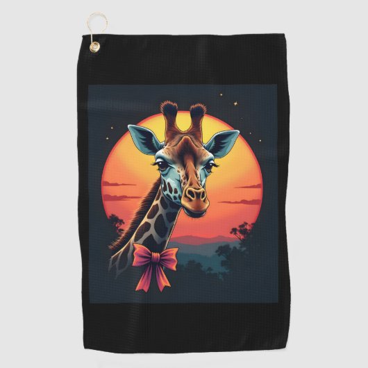 Giraffe Neck wie ein Rollercoaster Run Funny Retro Golfhandtuch (Vorderseite)