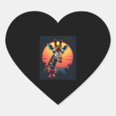 Giraffe Neck wie ein Rollercoaster Run Funny Retro Herz-Aufkleber (Vorderseite)