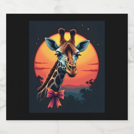 Giraffe Neck wie ein Rollercoaster Run Funny Retro Schaumweinetikett (Einzelnes Label)