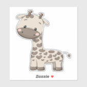 Giraffe Niedlich Kawaii Cartoon Aufkleber (Blatt)