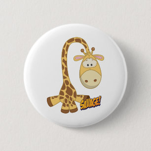 Giraffe Niedlich Kawaii Cartoon Button