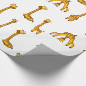 Giraffe Niedlich Safari Tiermuster Geschenkpapier (Ecke)
