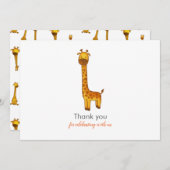 Giraffe Niedliche Minimalistische Babydusche Viele Dankeskarte (Vorne/Hinten)