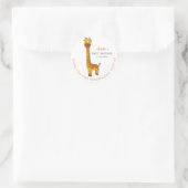 Giraffe Niedliche Minimalistische Babydusche Viele Runder Aufkleber (Tasche)