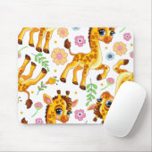 Giraffe niedlicher Cartoon Mousepad (Mit Mouse)