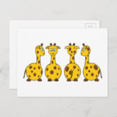 Giraffe Niedlicher Cartoon Postkarte (Vorne/Hinten)