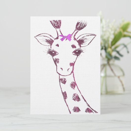 Giraffe niedliches sarkastisches Design Dankeskarte (Stehend Vorderseite)