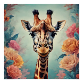 Giraffe no 10 Glossy Poster