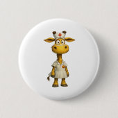 Giraffe Nurse Cartoon - Herausgeber der Whimsikale Button (Vorderseite)