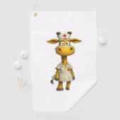 Giraffe Nurse Cartoon - Herausgeber der Whimsikale Golfhandtuch (Insitu)