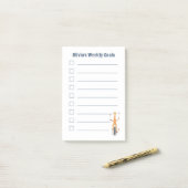 Giraffe on a Unicycle Kid Goals Notes Post-it Klebezettel (Auf Schreibtisch)