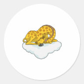 Giraffe on Clouds Runder Aufkleber (Vorderseite)