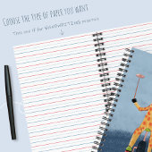 Giraffe on Unicycle Kid Blue Spiral Notebook Notizblock