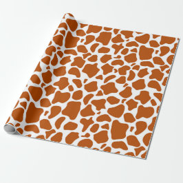 Giraffe Orange Print Gift Wrapping Paper Geschenkpapier