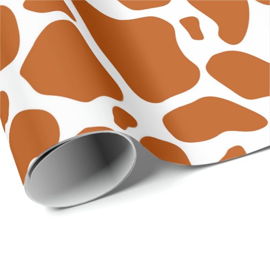 Giraffe Orange Print Gift Wrapping Paper Geschenkpapier (Rolleneckpunkt)