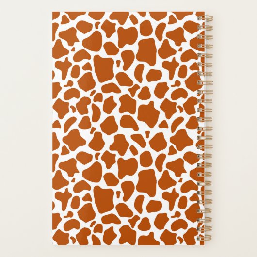 Giraffe Orange Print Notebook Planner  Planer (Rückseite)