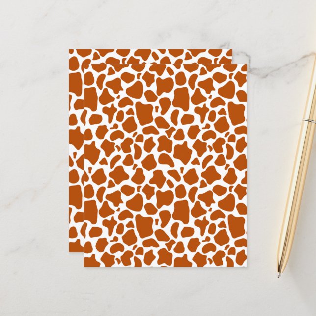 Giraffe Orange Spots Print Craft Scrapbook Paper (Vorderseite/Rückseite Beispiel)