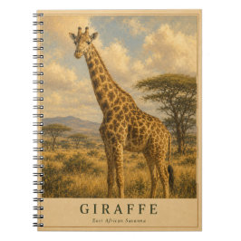 Giraffe Ostafrikanische Savanne VINTAGE Notizblock