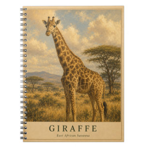 Giraffe Ostafrikanische Savanne VINTAGE Notizblock