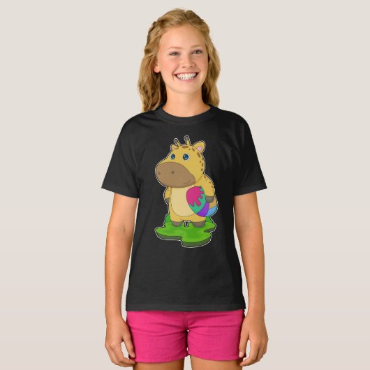 Giraffe Osterei T-Shirt (Vorne ganz)
