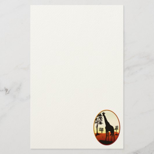 Giraffe-Oval-Stationierung Briefpapier (Vorderseite)