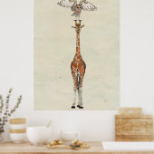 GIRAFFE & OWL Art Poster (Küche)