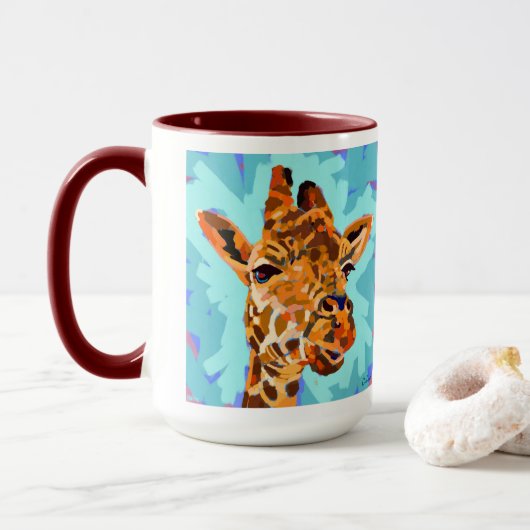 Giraffe Painting - Gift for Animal Lovers Tasse (Mit Donut)