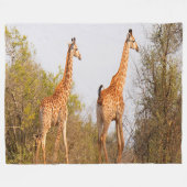 Giraffe Pair Fleecedecke (Vorderseite (Horizontal))