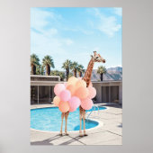 Giraffe Palm Springs Kunstdrucke, Giraffe mit Poster (Vorne)