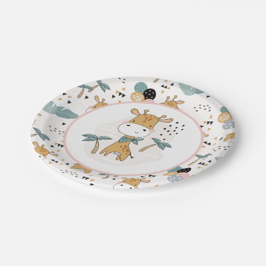 Giraffe Paper Tellers Pappteller (Schrägansicht)