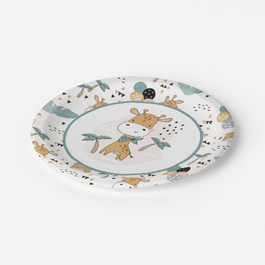 Giraffe Paper Tellers Pappteller (Schrägansicht)