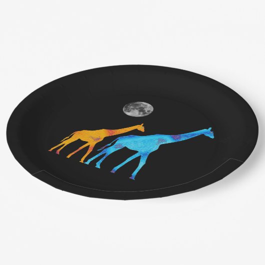 Giraffe-Papierplatte Pappteller (Schrägansicht)