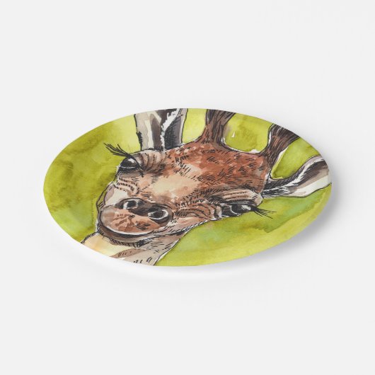 Giraffe Pappteller (Schrägansicht)