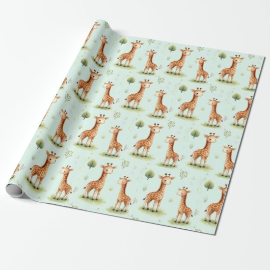 Giraffe Parade Baby Gift Wrap Geschenkpapier (Ungerollt)