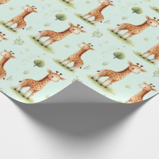 Giraffe Parade Baby Gift Wrap Geschenkpapier (Ecke)