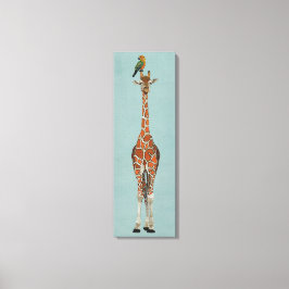 GIRAFFE & PARROT LEINWANDDRUCK