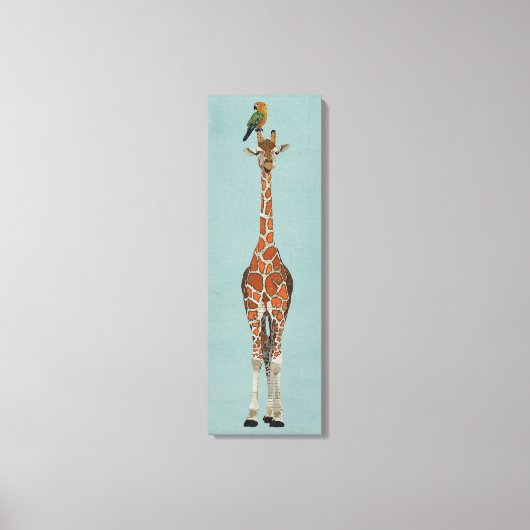 GIRAFFE & PARROT LEINWANDDRUCK (Vorderseite)