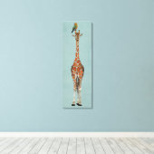 GIRAFFE & PARROT LEINWANDDRUCK (Insitu (Holzboden))