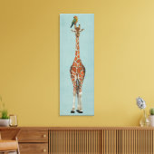 GIRAFFE & PARROT LEINWANDDRUCK (Insitu (Wohnzimmer))
