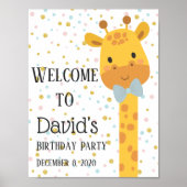 Giraffe, Party-Begrüßungszeichen Poster (Vorne)