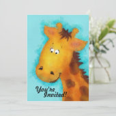 Giraffe Party Personalisierte Einladungen (Stehend Vorderseite)