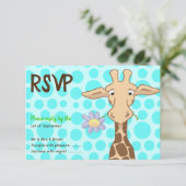 Giraffe Party RSVP-Karte RSVP Karte (Stehend Vorderseite)