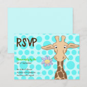 Giraffe Party RSVP-Karte RSVP Karte (Vorne/Hinten)