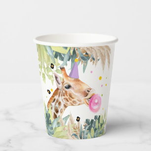 Giraffe Party Tiere Geburtstag Zoo Safari Pappbecher