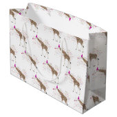 Giraffe Partying Safari Tiere mit einem Party Große Geschenktüte (Rückseite Schrägansicht)