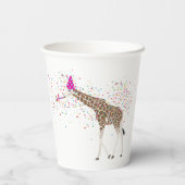 Giraffe Partying Safari Tiere mit einem Party Pappbecher (Rückseite)