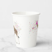 Giraffe Partying Safari Tiere mit einem Party Pappbecher (Links)